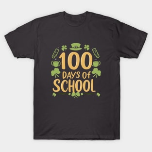 100 days of school gamers st patricks day's T-Shirt